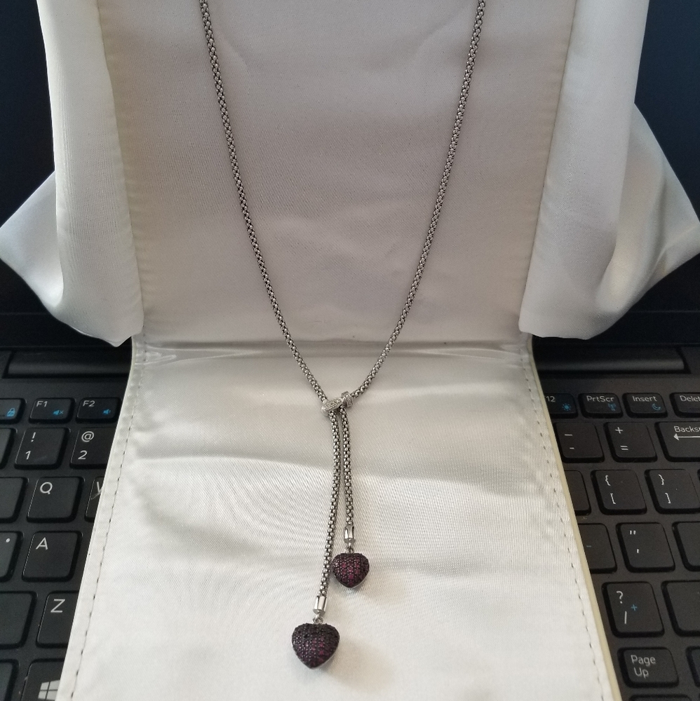 Jared ruby tassel lasso necklace in silver